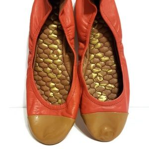 Sam Edelman Women's Orange/Tan Ballerina Flats 7.5